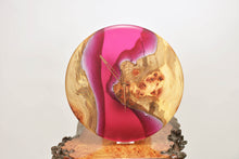Load image into Gallery viewer, Beat root epoxy resin with burl Scottish Elm hanging wall clock 35cm Diameter, Clock could be rotate to any hanging position.