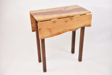 Load image into Gallery viewer, Inspirited solid oak folding small kitchen table inlaid with flame copper resin