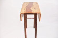 Load image into Gallery viewer, Inspirited solid oak folding small kitchen table inlaid with flame copper resin