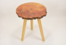 Load image into Gallery viewer, Hand made Scottish burl Elm side table, waney edge end table.