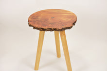 Load image into Gallery viewer, Hand made Scottish burl Elm side table, waney edge end table.