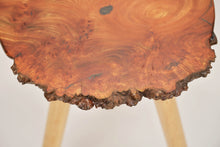 Load image into Gallery viewer, Hand made Scottish burl Elm side table, waney edge end table.