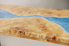 Load image into Gallery viewer, Stunning Poplar Burl timber with ocean effect resin coffee table.