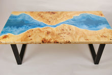 Load image into Gallery viewer, Stunning Poplar Burl timber with ocean effect resin coffee table.