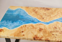 Load image into Gallery viewer, Stunning Poplar Burl timber with ocean effect resin coffee table.