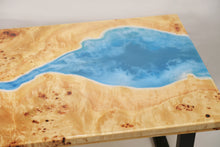 Load image into Gallery viewer, Stunning Poplar Burl timber with ocean effect resin coffee table.