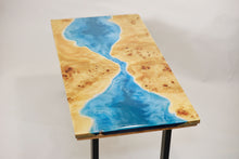 Load image into Gallery viewer, Stunning Poplar Burl timber with ocean effect resin coffee table.