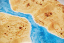 Load image into Gallery viewer, Stunning Poplar Burl timber with ocean effect resin coffee table.