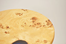Load image into Gallery viewer, Creative side table, European Poplar mappa burl with dark blue transparent resin end table.