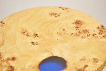 Load image into Gallery viewer, Creative side table, European Poplar mappa burl with dark blue transparent resin end table.