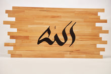 Load image into Gallery viewer, Solid oak engraving and black resin wall art decor.