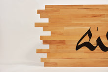 Load image into Gallery viewer, Solid oak engraving and black resin wall art decor.