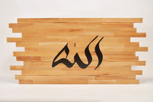 Load image into Gallery viewer, Solid oak engraving and black resin wall art decor.