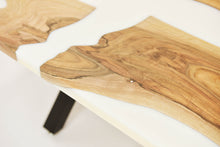 Load image into Gallery viewer, Walnut and white resin coffee table