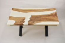 Load image into Gallery viewer, Walnut and white resin coffee table