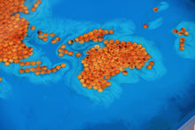 Load image into Gallery viewer, Creative large 3D world map multilayer of ocean blue colour epoxy resin coffee table.