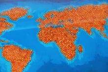 Load image into Gallery viewer, Creative large 3D world map multilayer of ocean blue colour epoxy resin coffee table.