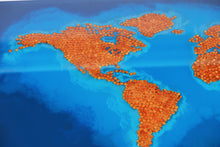 Load image into Gallery viewer, Creative large 3D world map multilayer of ocean blue colour epoxy resin coffee table.