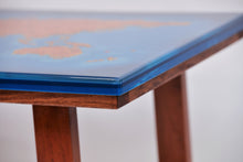 Load image into Gallery viewer, Creative large 3D world map multilayer of ocean blue colour epoxy resin coffee table.