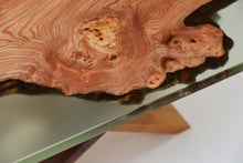 Load image into Gallery viewer, Mint resin with Scottish Elm wooden coffee table