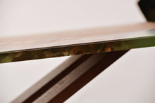 Load image into Gallery viewer, Mint resin with Scottish Elm wooden coffee table