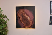 Load image into Gallery viewer, Wooden wall Art Decor and light, handcrafted, wall hanging, resin art, Scottish Elm, LED lights.