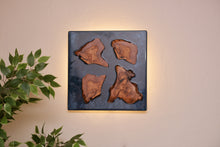 Load image into Gallery viewer, Olive wood wall Art Decor and light, handcrafted, wall hanging, Epoxy resin art.