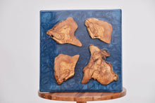 Load image into Gallery viewer, Olive wood wall Art Decor and light, handcrafted, wall hanging, Epoxy resin art.
