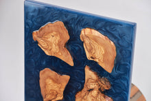 Load image into Gallery viewer, Olive wood wall Art Decor and light, handcrafted, wall hanging, Epoxy resin art.