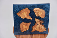 Load image into Gallery viewer, Olive wood wall Art Decor and light, handcrafted, wall hanging, Epoxy resin art.