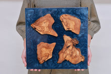 Load image into Gallery viewer, Olive wood wall Art Decor and light, handcrafted, wall hanging, Epoxy resin art.