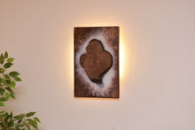 Load image into Gallery viewer, Creative holm oak wood slice wall Art Decor and light, handcrafted, wall hanging, Epoxy resin art