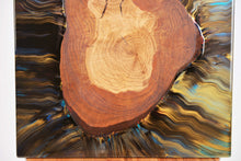 Load image into Gallery viewer, Creative holm oak wood slice wall Art Decor and light, handcrafted, wall hanging, Epoxy resin art.