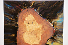 Load image into Gallery viewer, Creative holm oak wood slice wall Art Decor and light, handcrafted, wall hanging, Epoxy resin art.