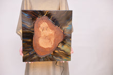 Load image into Gallery viewer, Creative holm oak wood slice wall Art Decor and light, handcrafted, wall hanging, Epoxy resin art.