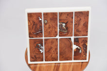 Load image into Gallery viewer, Burl Scottish Elm wall Art Decor and light, handcrafted, wall hanging, resin art.