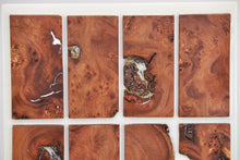 Load image into Gallery viewer, Burl Scottish Elm wall Art Decor and light, handcrafted, wall hanging, resin art.