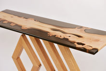 Load image into Gallery viewer, Handmade console table with English purl oak and resin top
