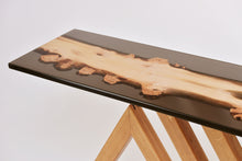 Load image into Gallery viewer, Handmade console table with English purl oak and resin top