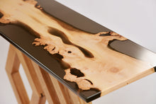 Load image into Gallery viewer, Handmade console table with English purl oak and resin top