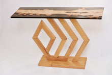 Load image into Gallery viewer, Handmade console table with English purl oak and resin top