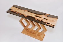 Load image into Gallery viewer, Handmade console table with English purl oak and resin top