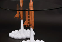 Load image into Gallery viewer, 3D Concept oval glass coffee table with amazing base.