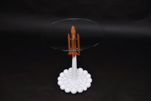 Load image into Gallery viewer, 3D Concept round glass side table with amazing base.