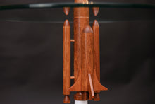 Load image into Gallery viewer, 3D Concept round glass side table with amazing base.