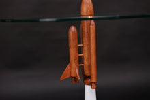 Load image into Gallery viewer, 3D Concept round glass side table with amazing base.