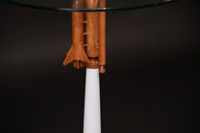 Load image into Gallery viewer, 3D Concept round glass side table with amazing base.