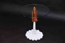Load image into Gallery viewer, 3D Concept round glass side table with amazing base.
