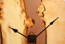 Load image into Gallery viewer, Large light black and brown transparent epoxy resin with pippy oak wall clock, 57cm Diameter.