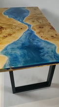 Load and play video in Gallery viewer, Stunning Poplar Burl timber with ocean effect resin coffee table.
